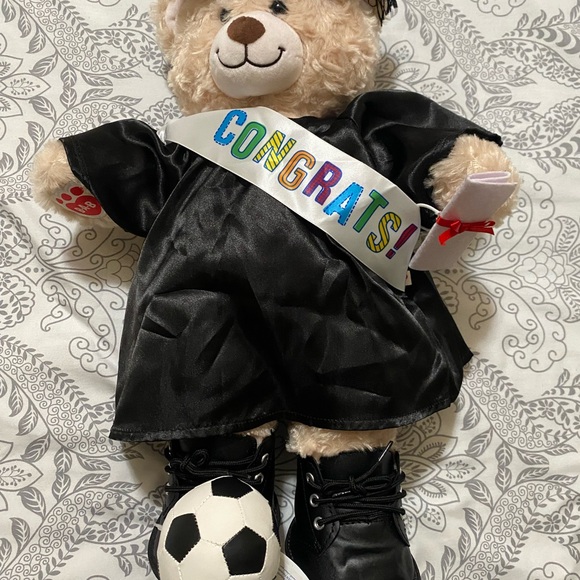 Graduation Teddy Bear with Soccer Ball - Picture 1 of 6